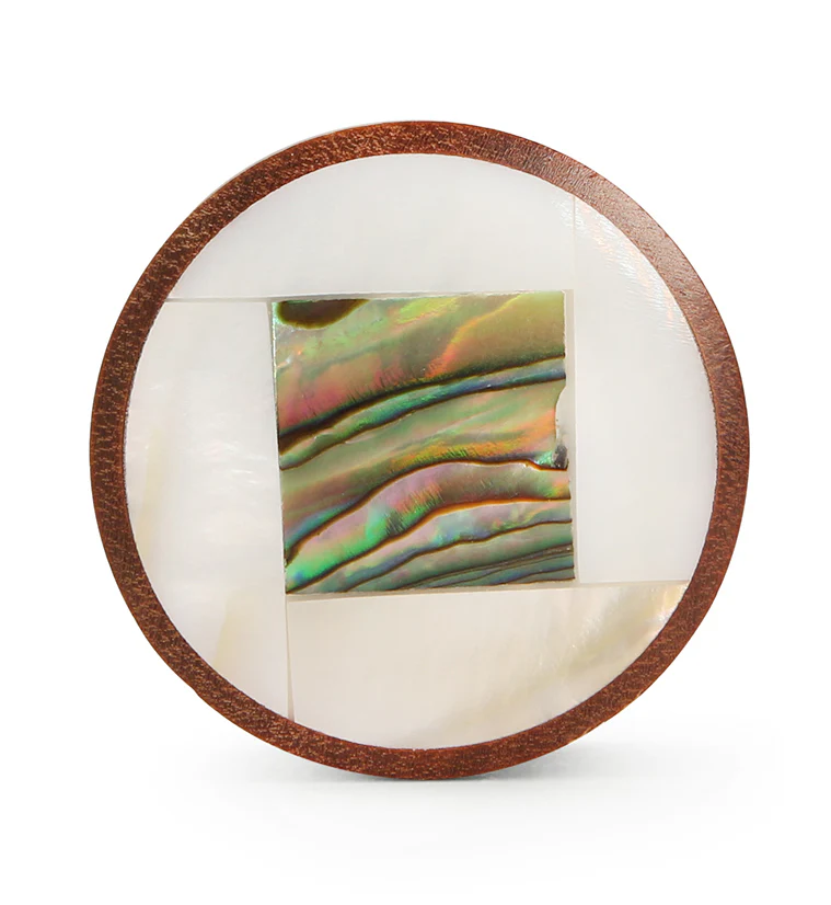 MOP & Squared Abalone Shell Inlayed Saba Wood Plugs - Mrs Treak