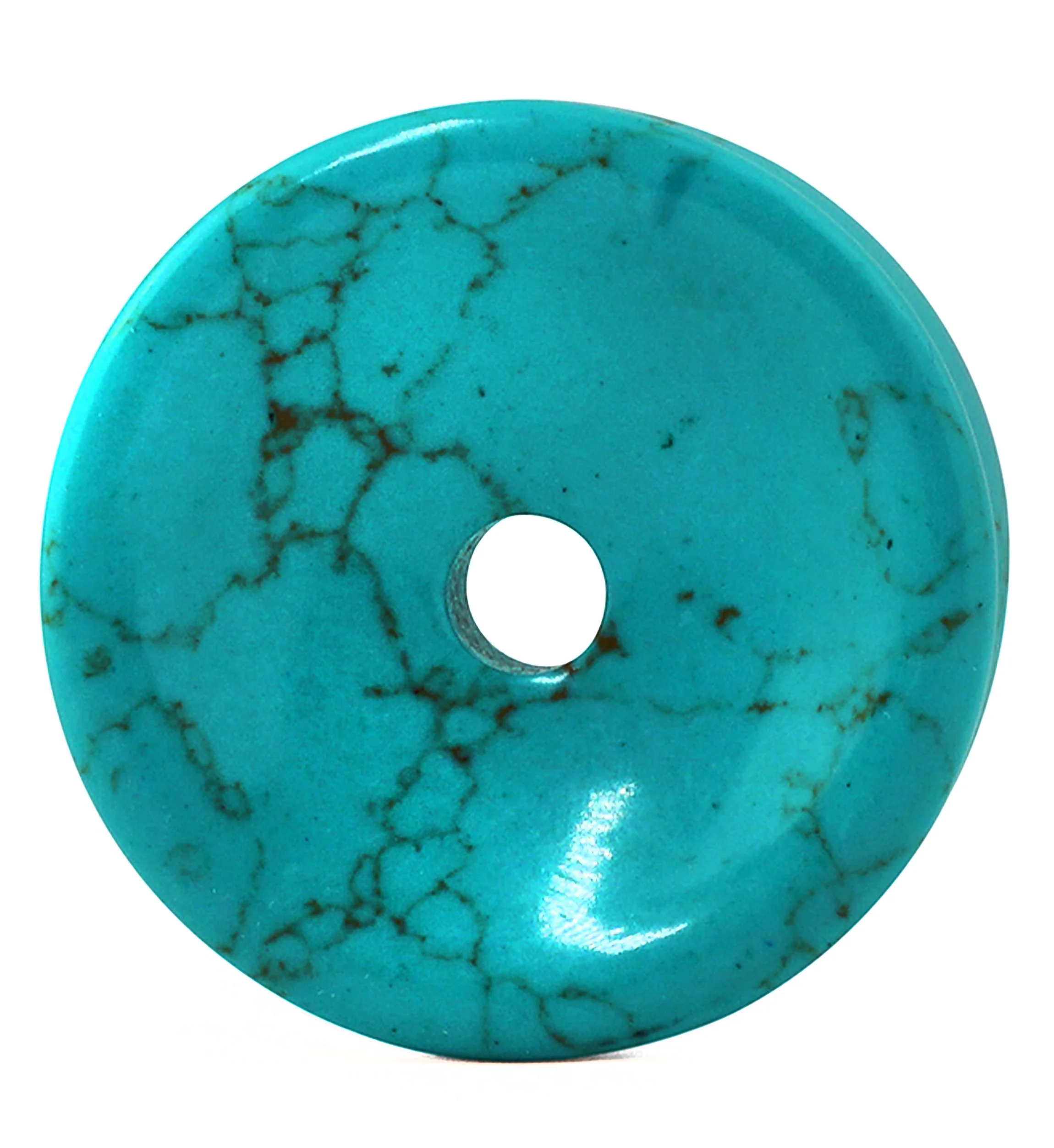 Turquoise Howlite Stone Thick Wall Tunnels - Mrs Treak