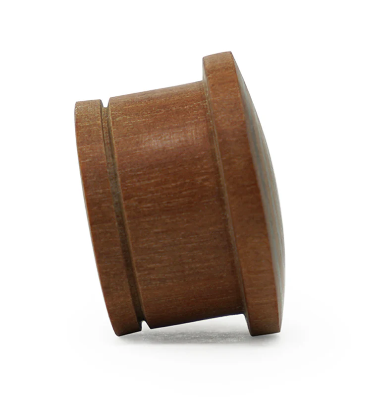 Single Flare Saba Wood Plugs with Triple Target Inlay - Mrs Treak