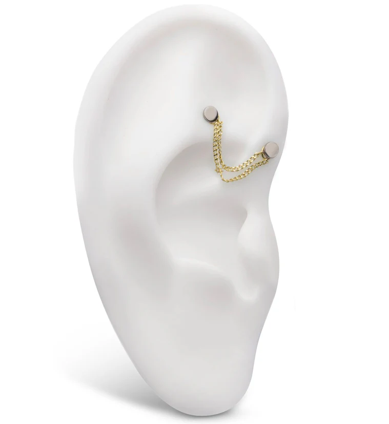 14kt Gold Dual Curb Chain - Mrs Treak