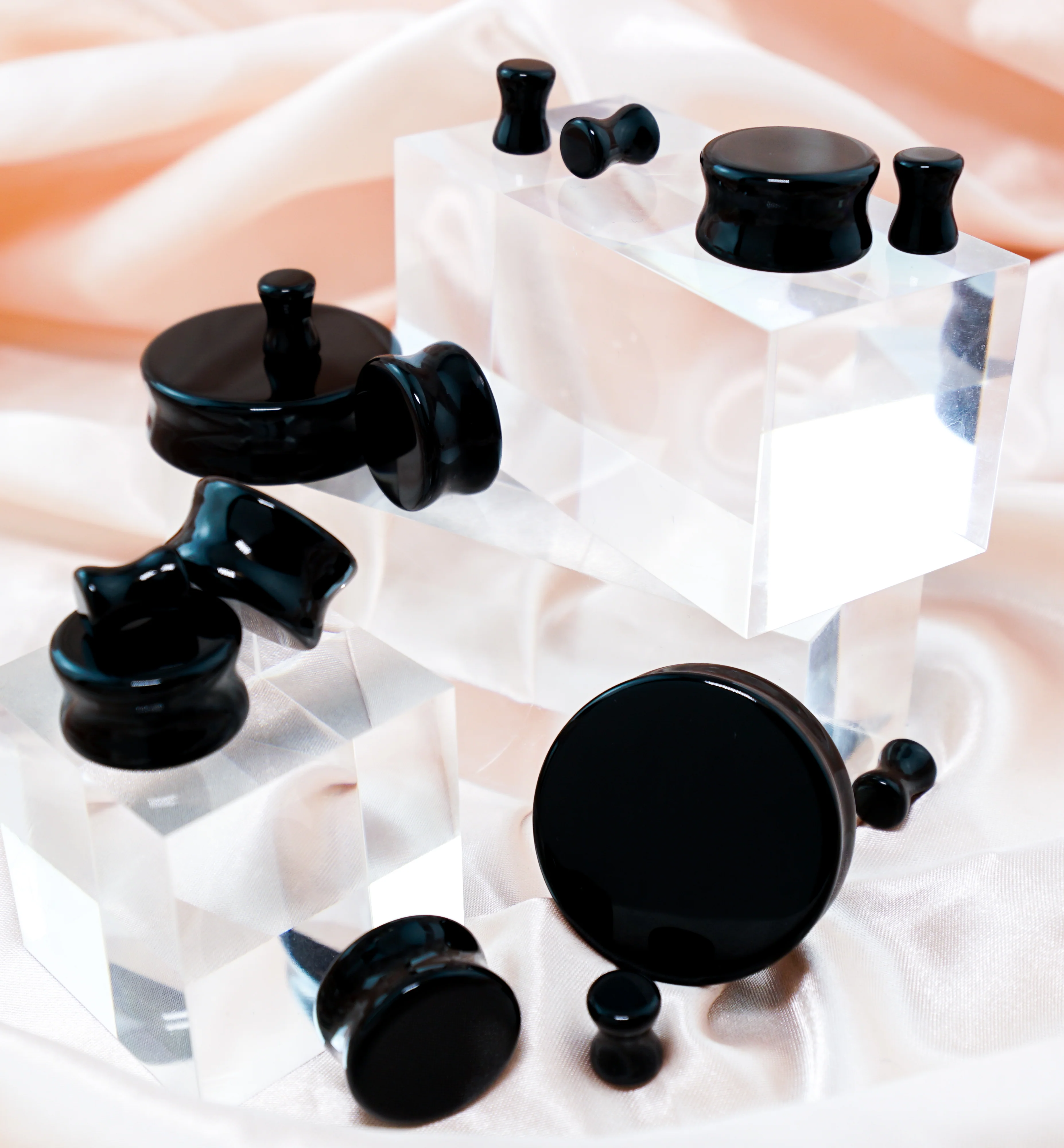 Black Obsidian Stone Plugs - Mrs Treak