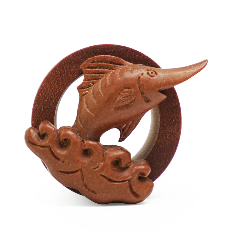 Marlin Carved Saba Wood Tunnels - Mrs Treak