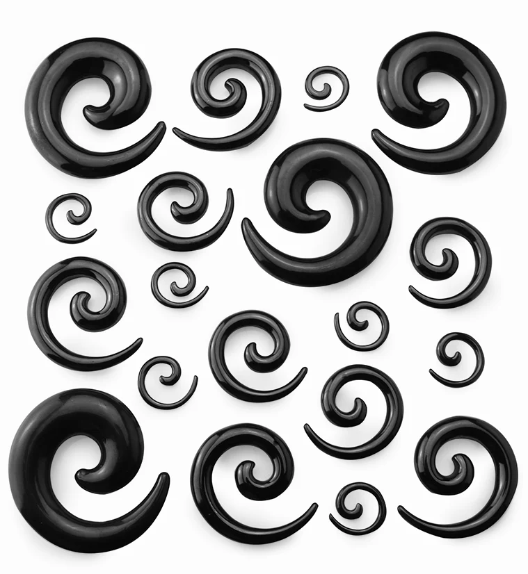 Black PVD Steel Spirals - Mrs Treak