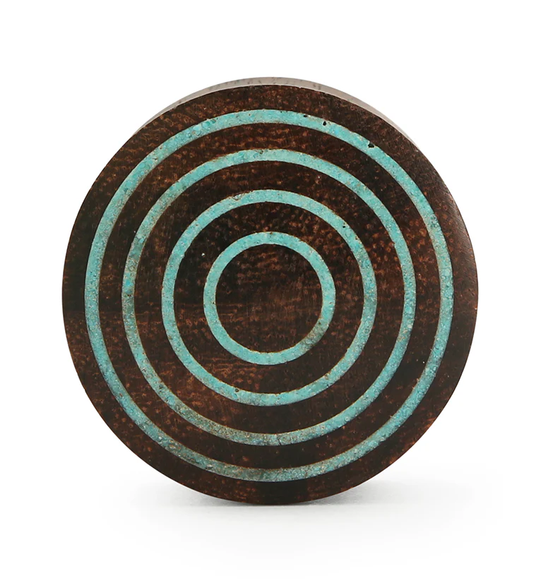 Target Turquoise Stone Inlay Areng Wooden Plugs - Mrs Treak