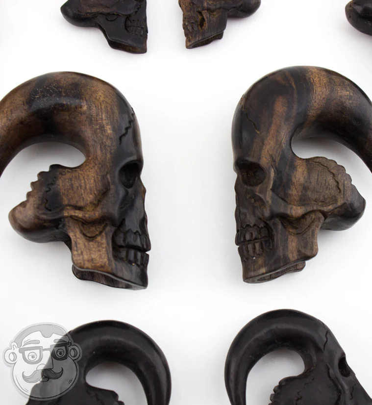 Skull Areng Wood Hangers - Mrs Treak