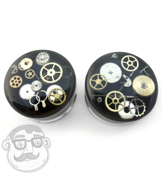 Steel Steampunk Plugs - Mrs Treak