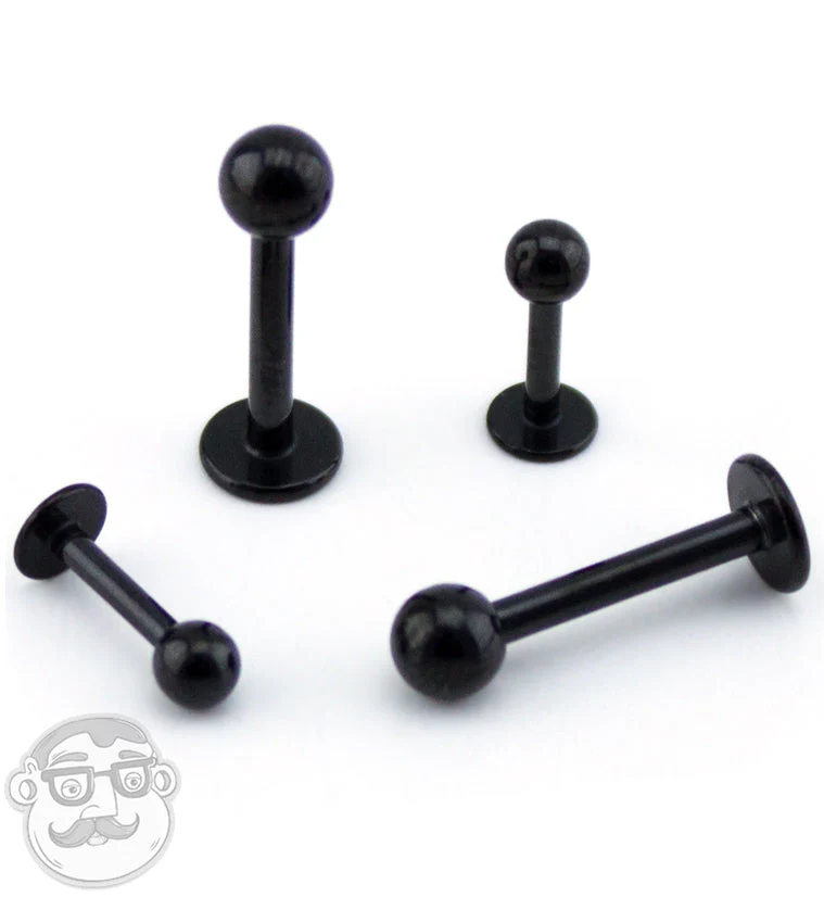 Black PVD Labret Post - Mrs Treak