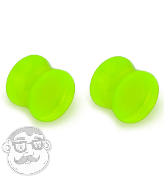 Double Flare Glow In The Dark Neon Green Plugs - Mrs Treak