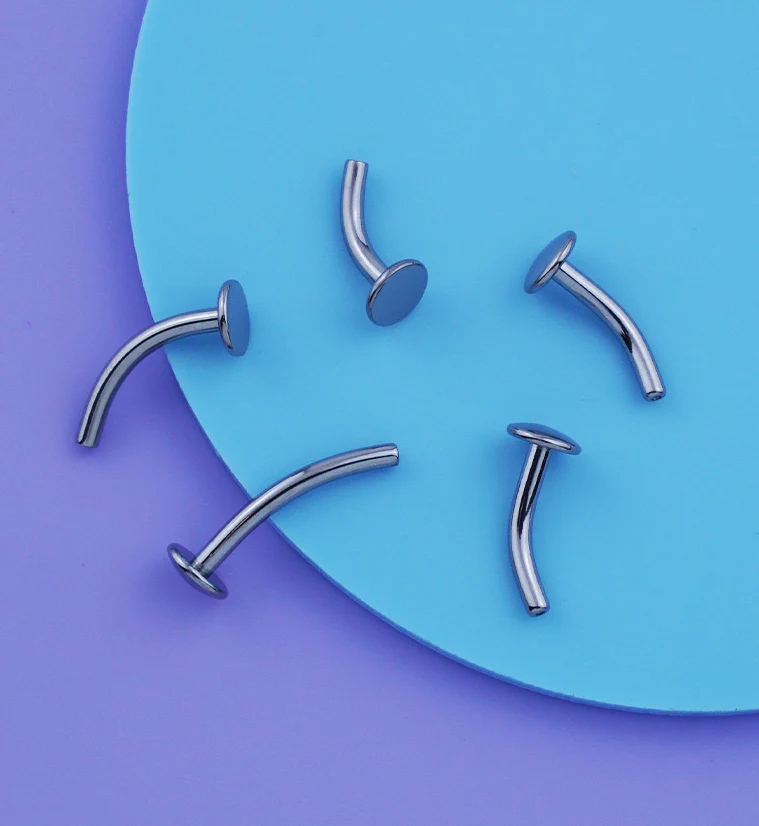 Curved Titanium Threadless Labret (Post Only) - Mrs Treak