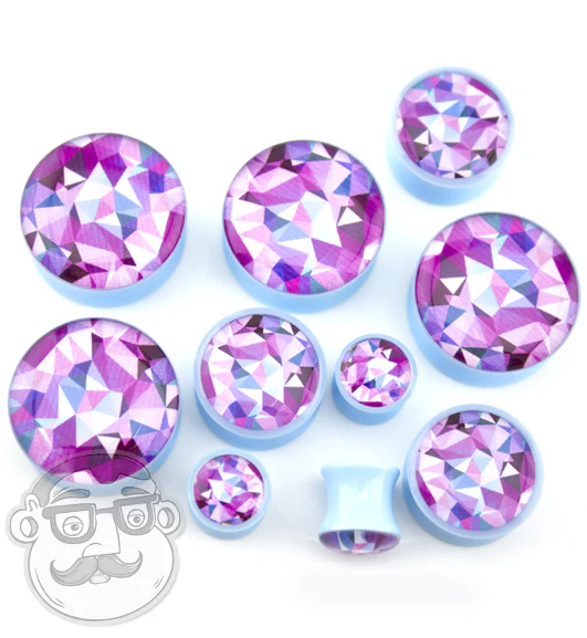 Geometric Light Blue Plugs - Mrs Treak