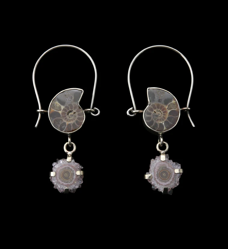 Cavern Ammonite & Stalactite Titanium Hangers - Mrs Treak