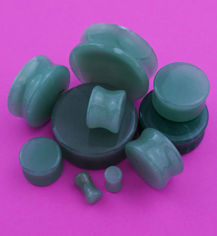 Aventurine Green Stone Plugs - Mrs Treak