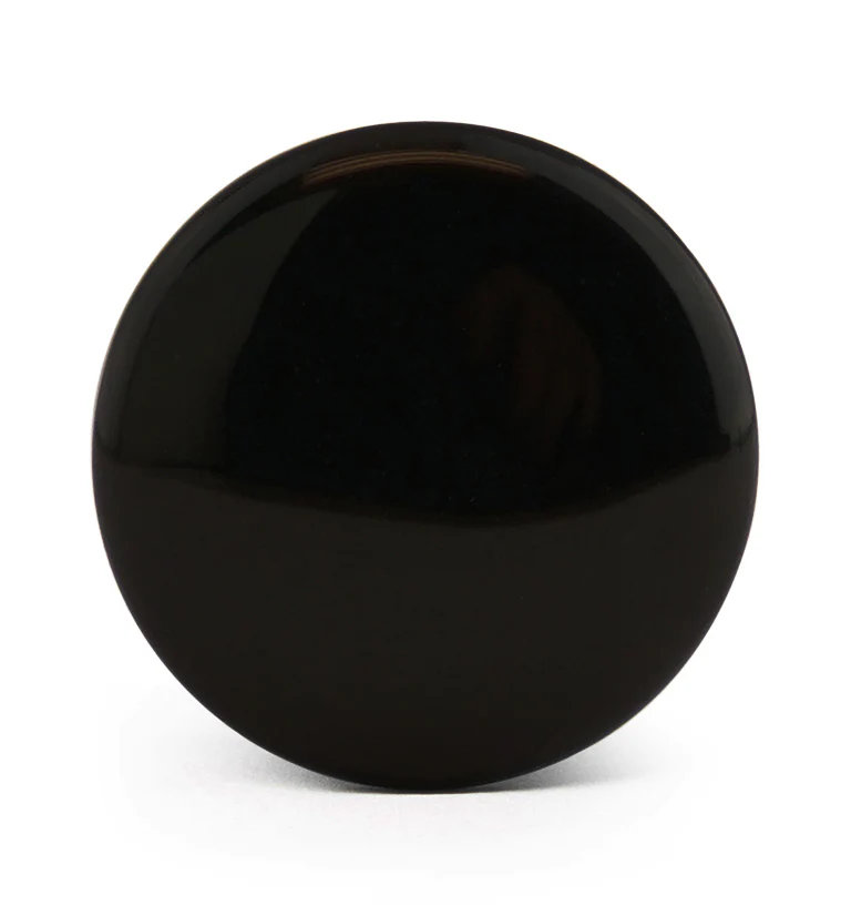Black Obsidian Stone Plugs - Single Flare with Grooves - Mrs Treak