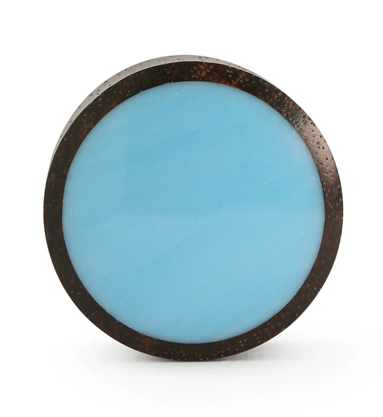 Areng Wood Plugs With Blue Resin Inlay - Mrs Treak