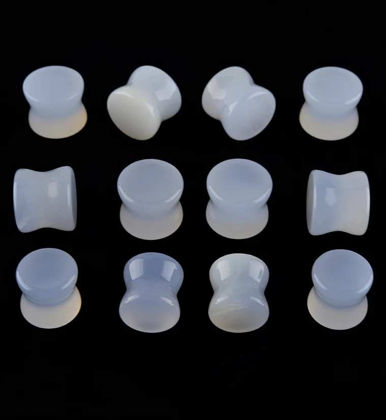 Blue Chalcedony Stone Plugs - Mrs Treak