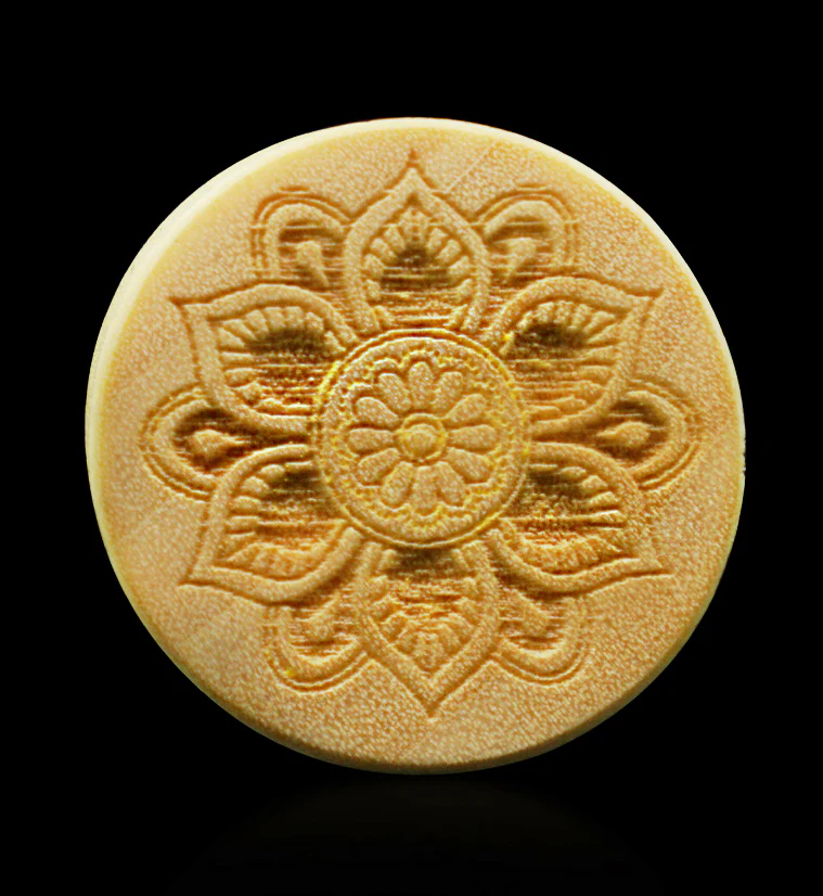 Engraved Mandala Flower Crocodile Wood Plugs - Mrs Treak