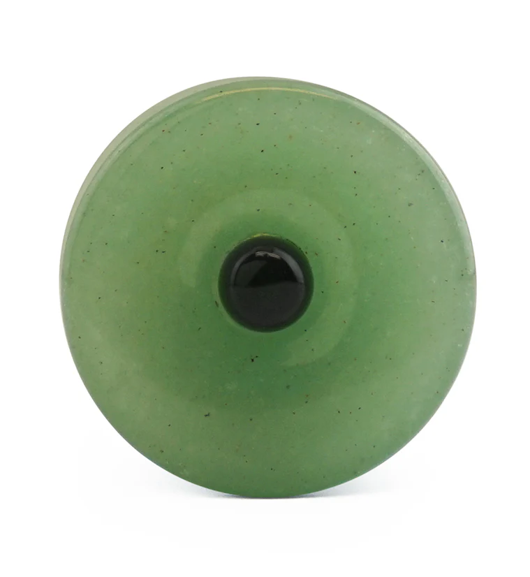 Aventurine Stone Plugs with Micro Obsidian Inlay - Mrs Treak