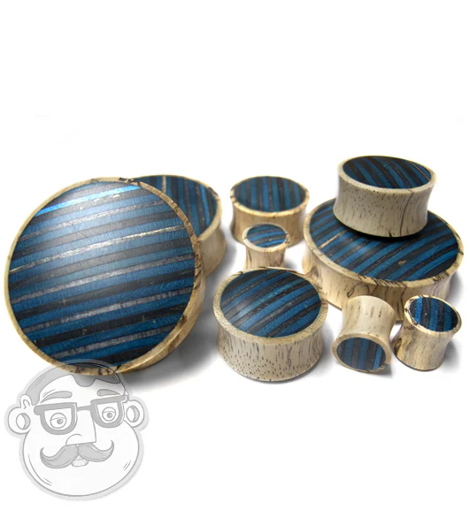 Black & Blue Wood Skateboard Plugs - Mrs Treak
