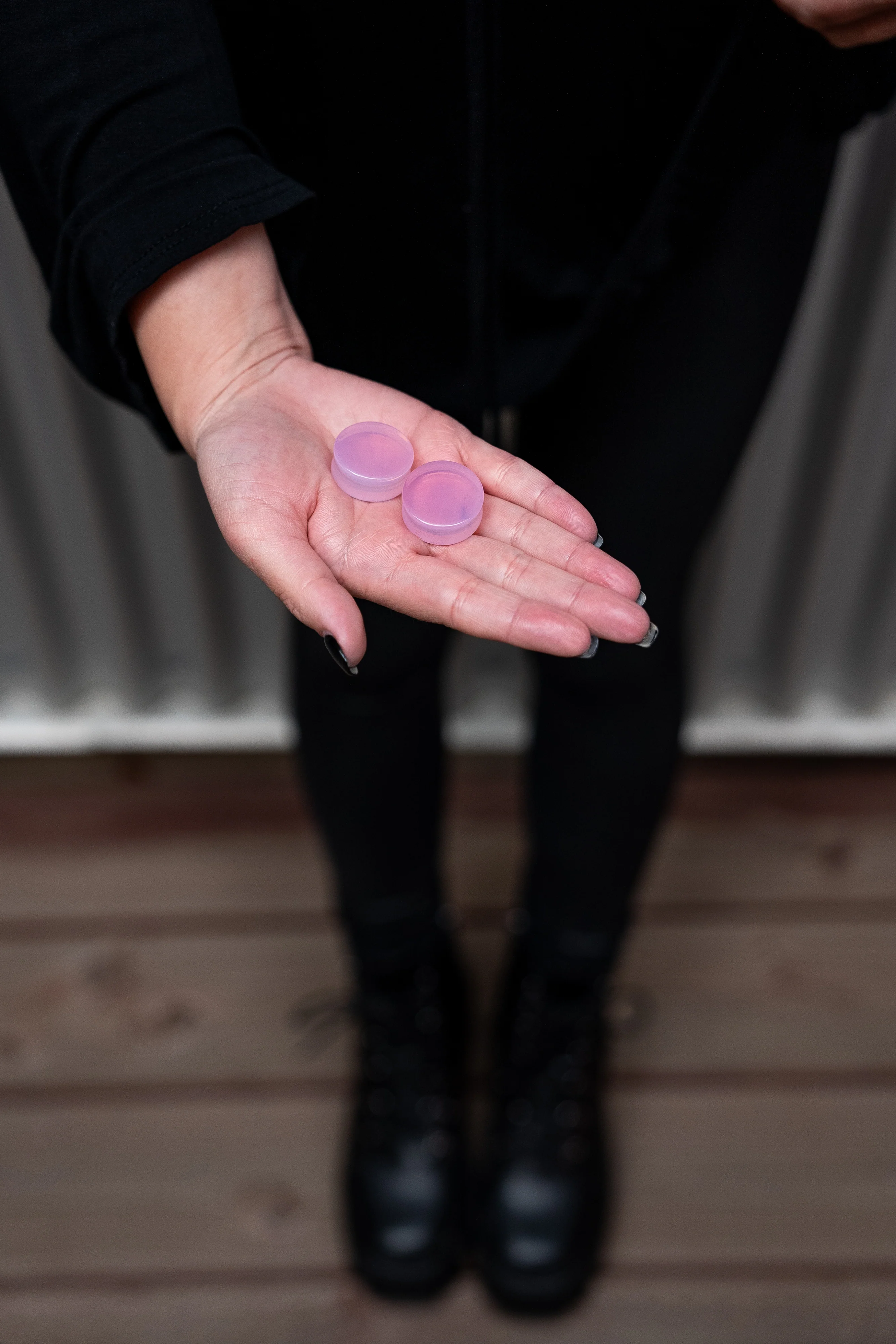Pink Opalite Glass Plugs - Mrs Treak