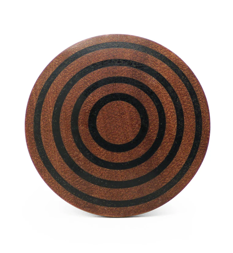 Single Flare Saba Wood Plugs with Triple Target Inlay - Mrs Treak