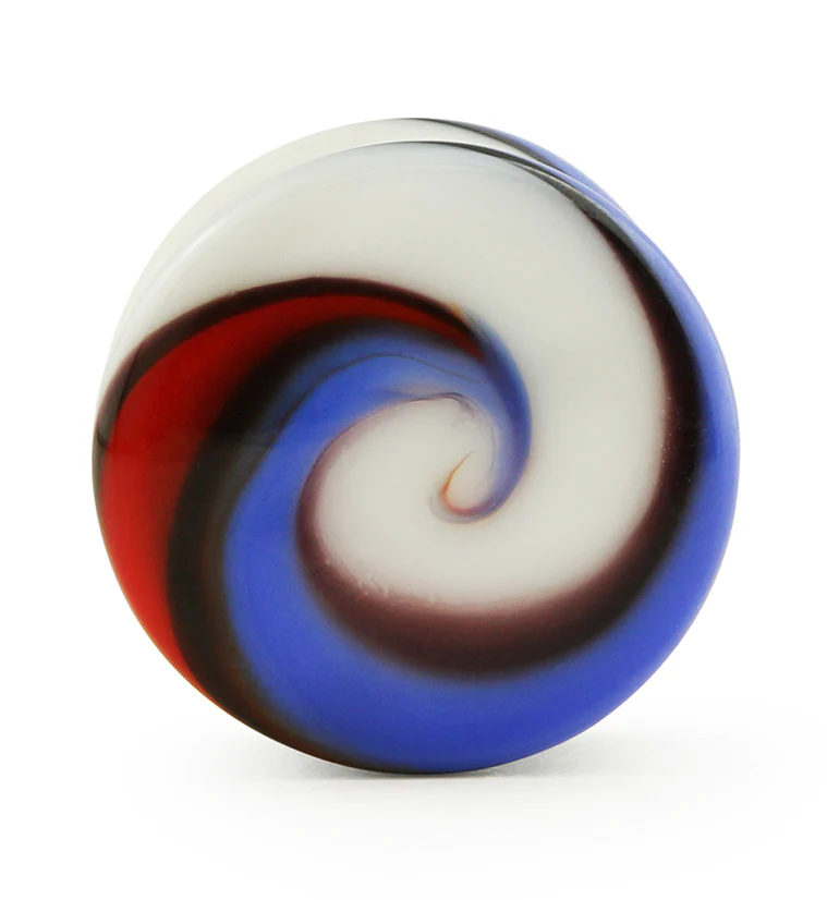 Blue & Red Swirl Design Plugs - Mrs Treak