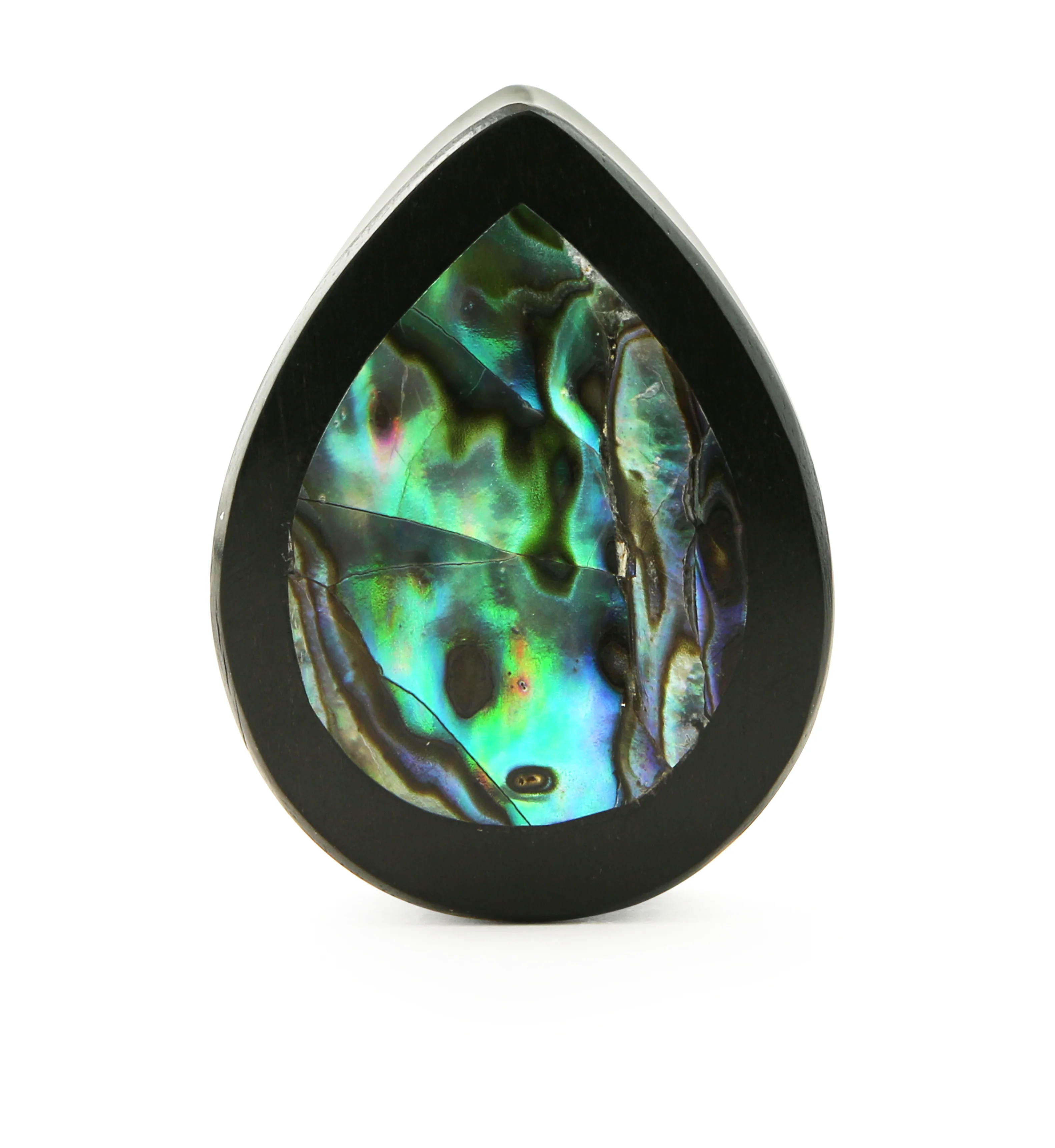 Abalone Shell Areng Wood Teardrop Plugs - Mrs Treak
