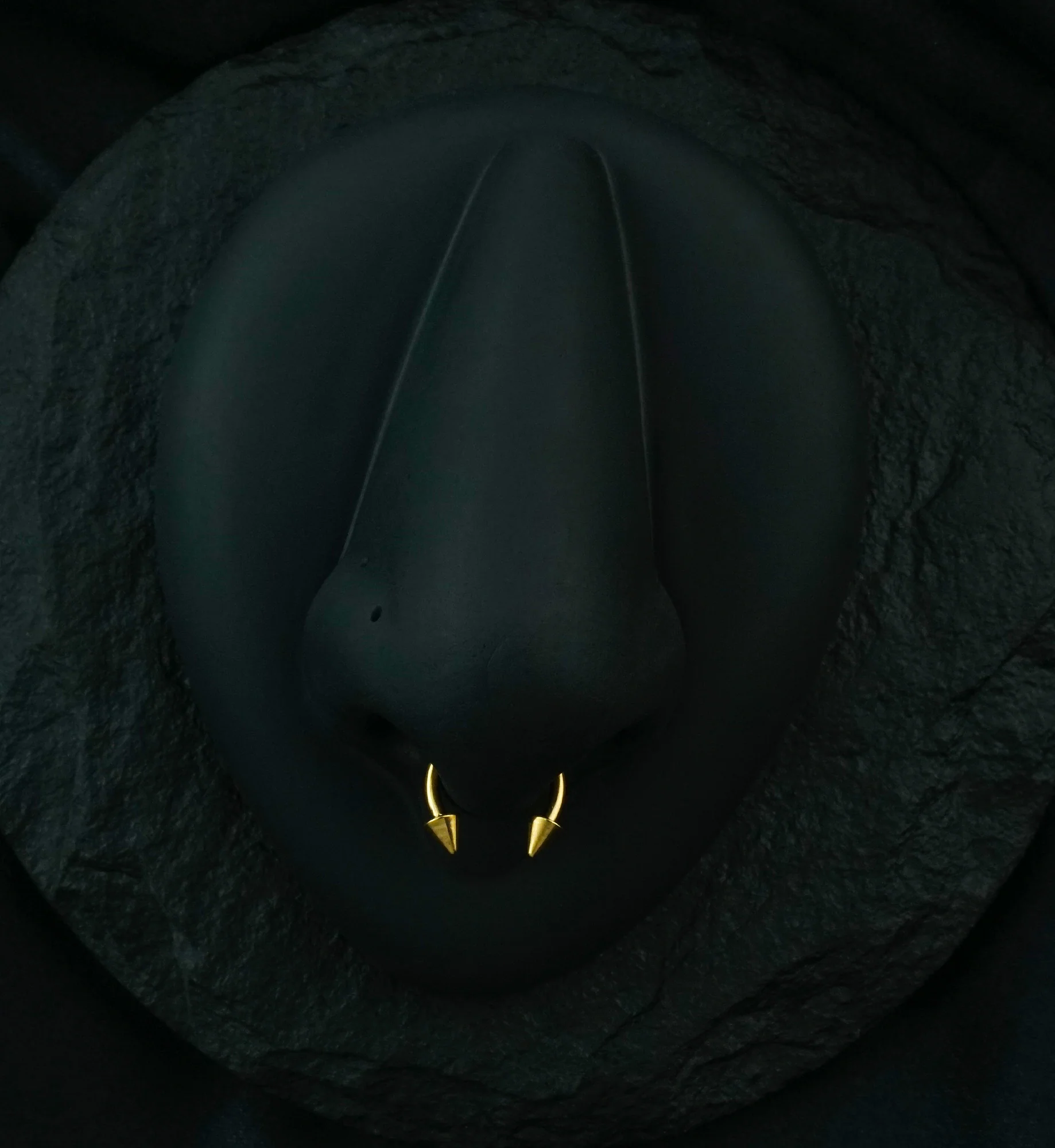 Gold PVD Spike Circular Barbell - Mrs Treak