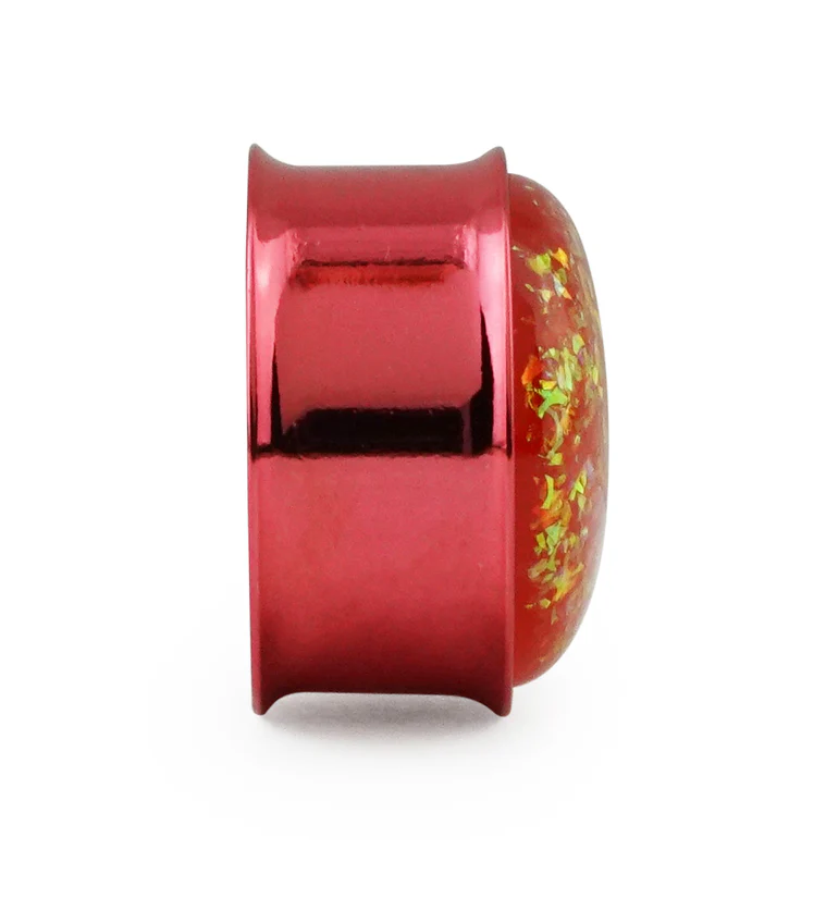 Red Opalite Flash PVD Stainless Steel Plugs - Mrs Treak
