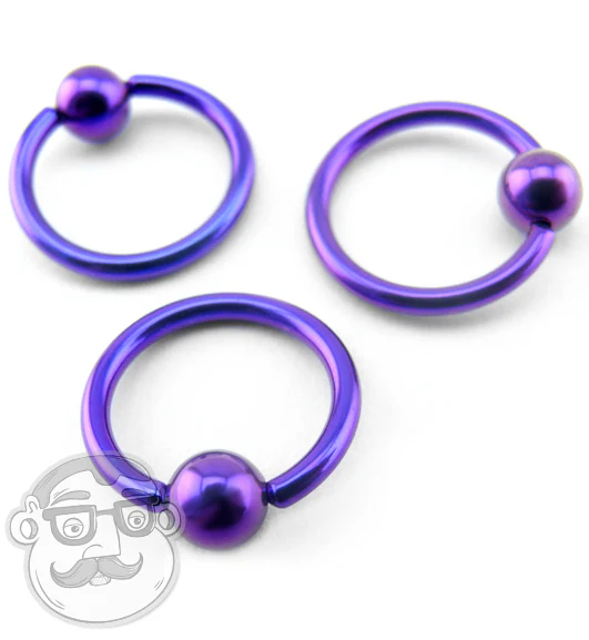 Purple Titanium Captive Ring - Mrs Treak