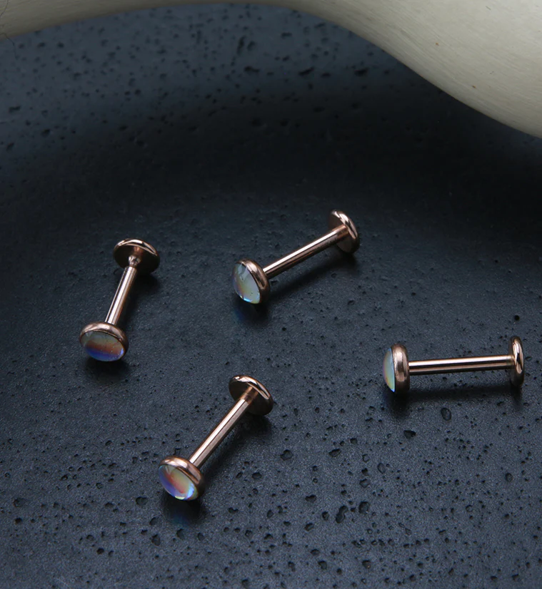 Rose Gold PVD Aura Labret Post - Mrs Treak