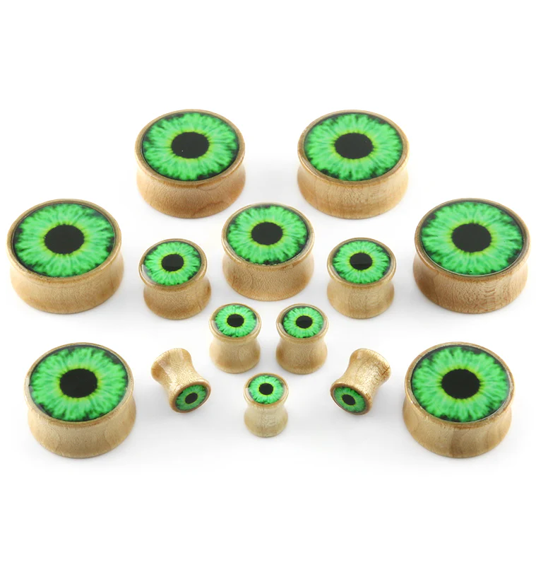 Eyeball Inlay Wood Plugs - Mrs Treak