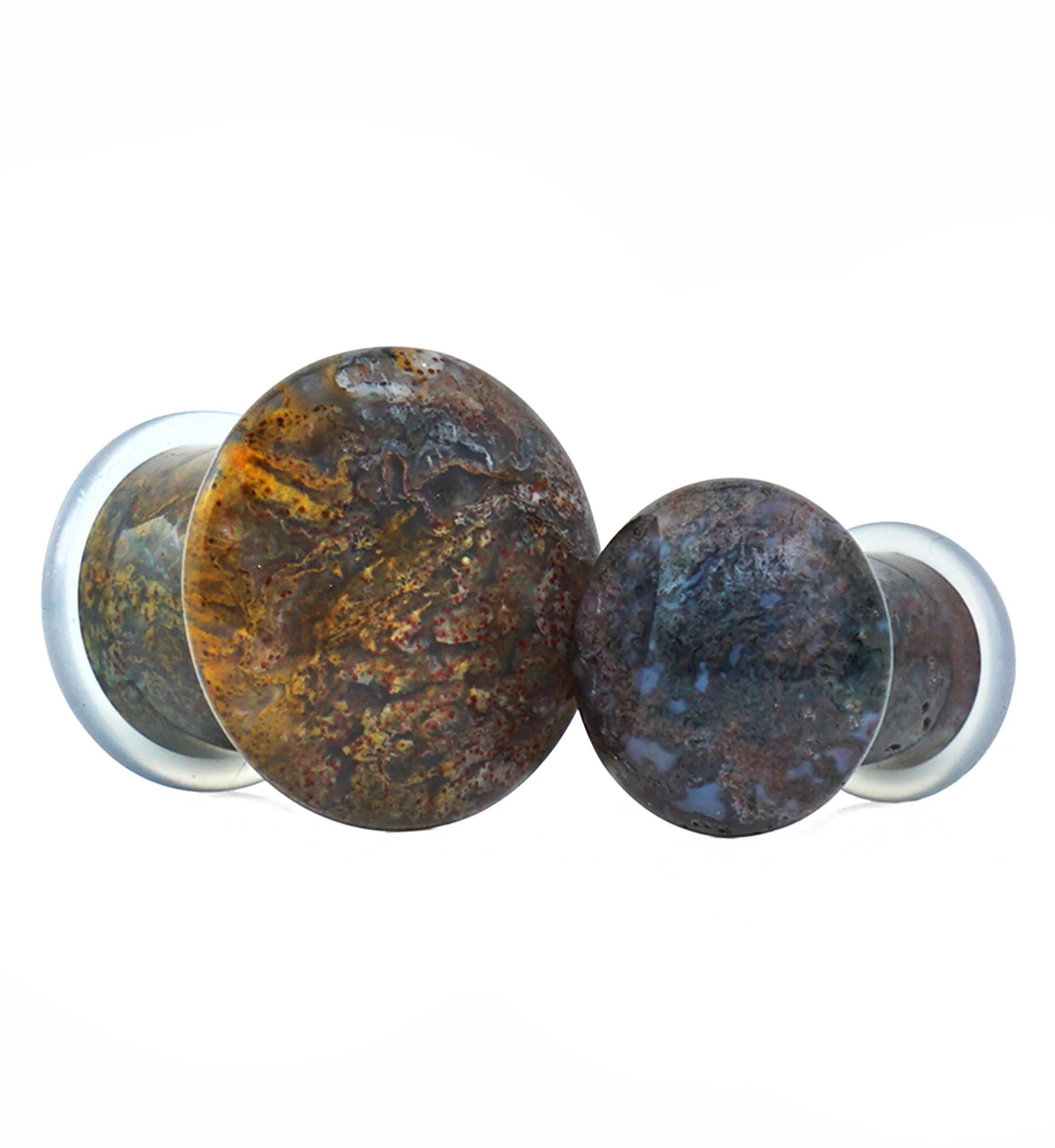 Indian Agate Stone Plugs - Single Flare - Mrs Treak
