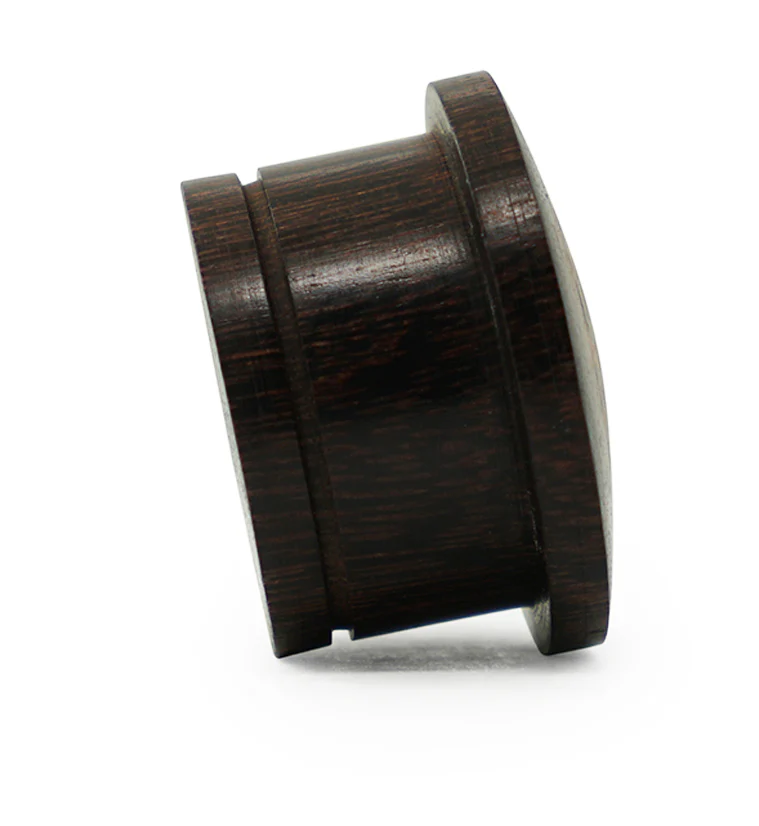 Single Flare Dark Tamarind Wood Plugs with Saba & Coconut Inlay - Mrs Treak