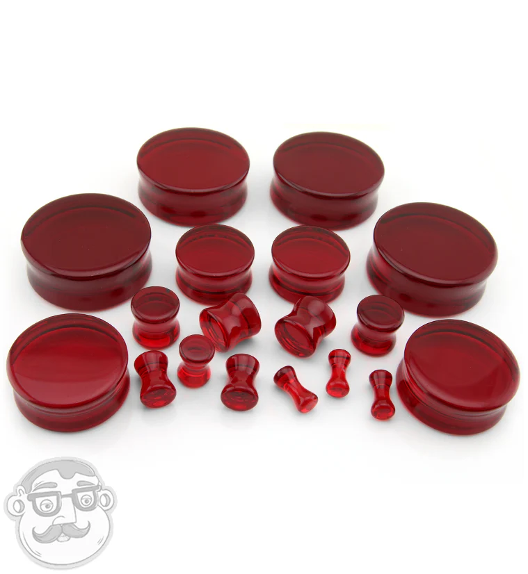 Red Glass Plugs - Mrs Treak