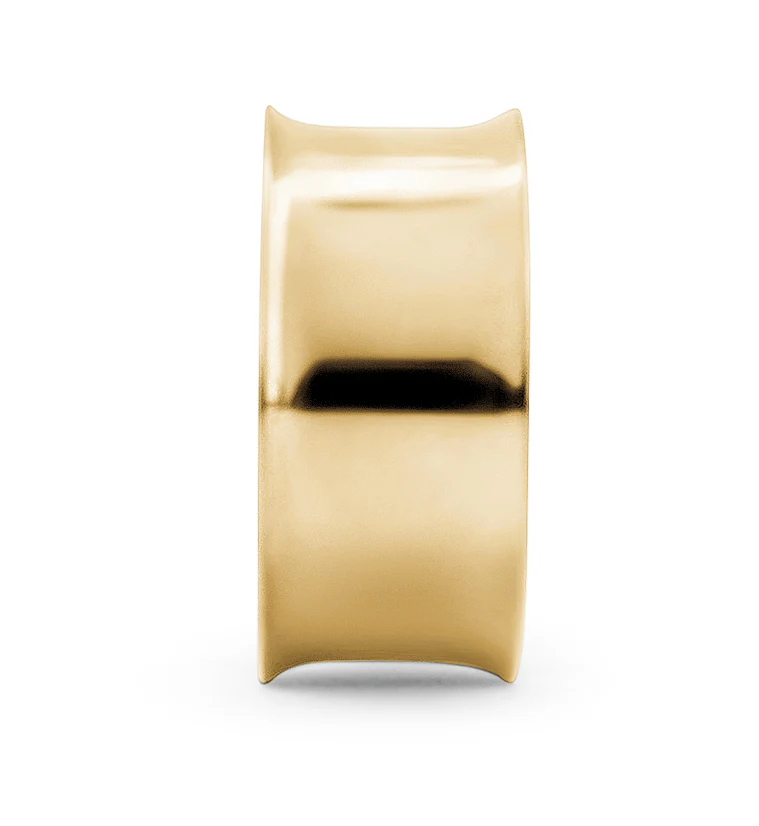 Gold PVD Double Flare Tunnels - Mrs Treak