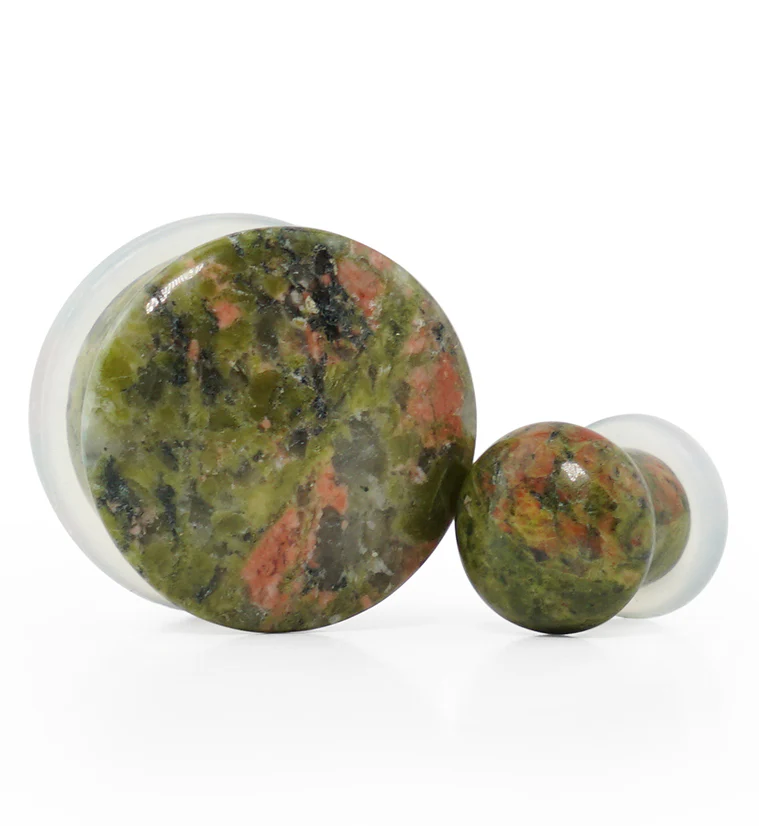 Unakite Stone Plugs - Single Flare - Mrs Treak