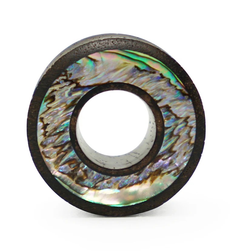 Sono Wood Tunnel Plugs With Abalone Shell Inlay - Mrs Treak