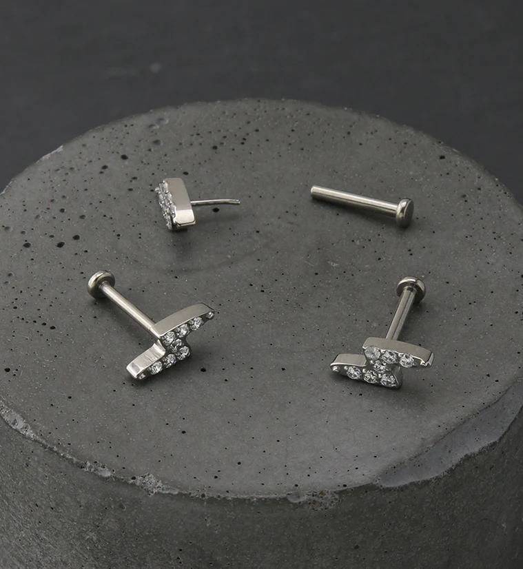 Bolt CZ Titanium Threadless Labret - Mrs Treak