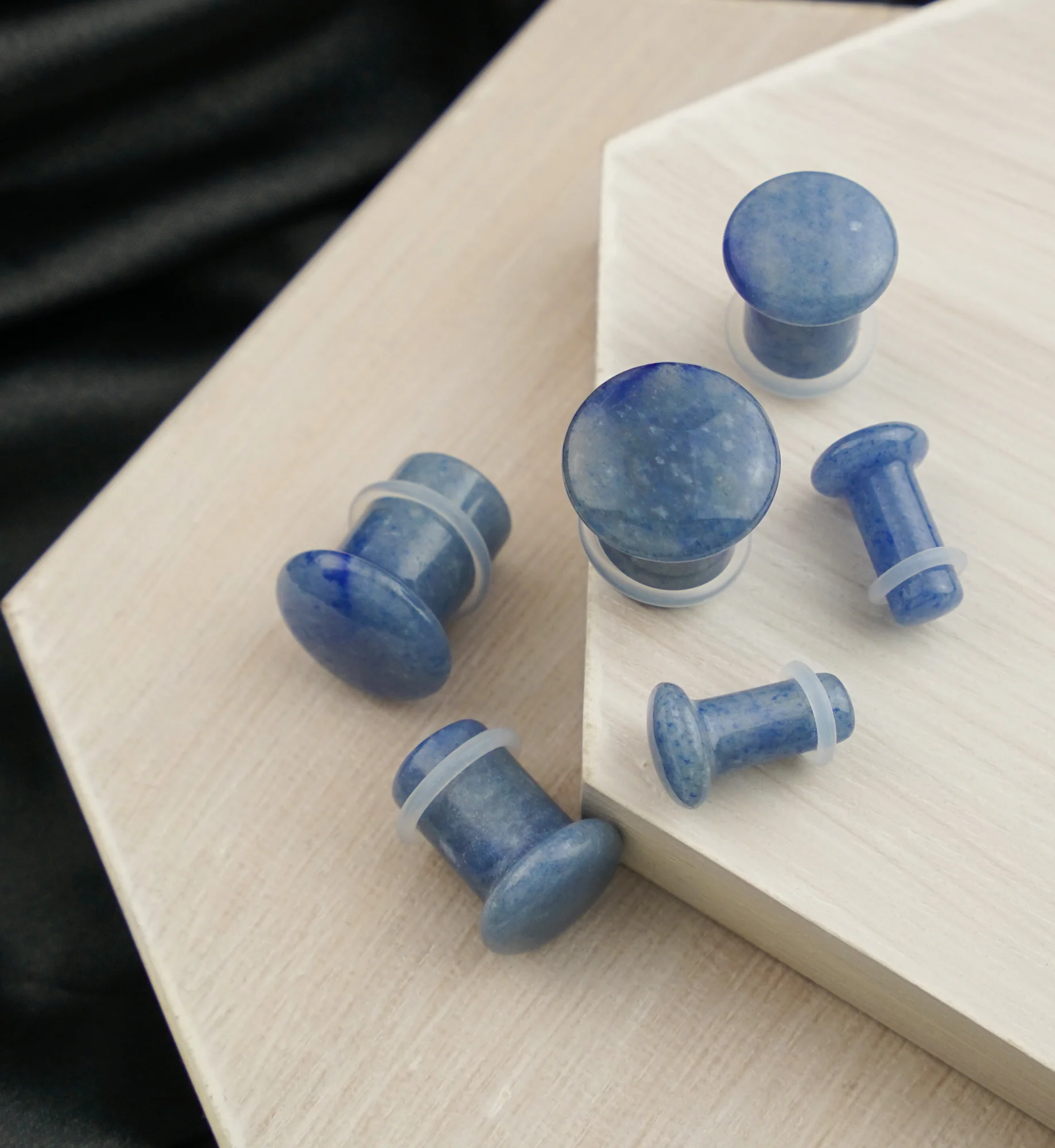 Blue Aventurine Stone Plugs - Single Flare - Mrs Treak