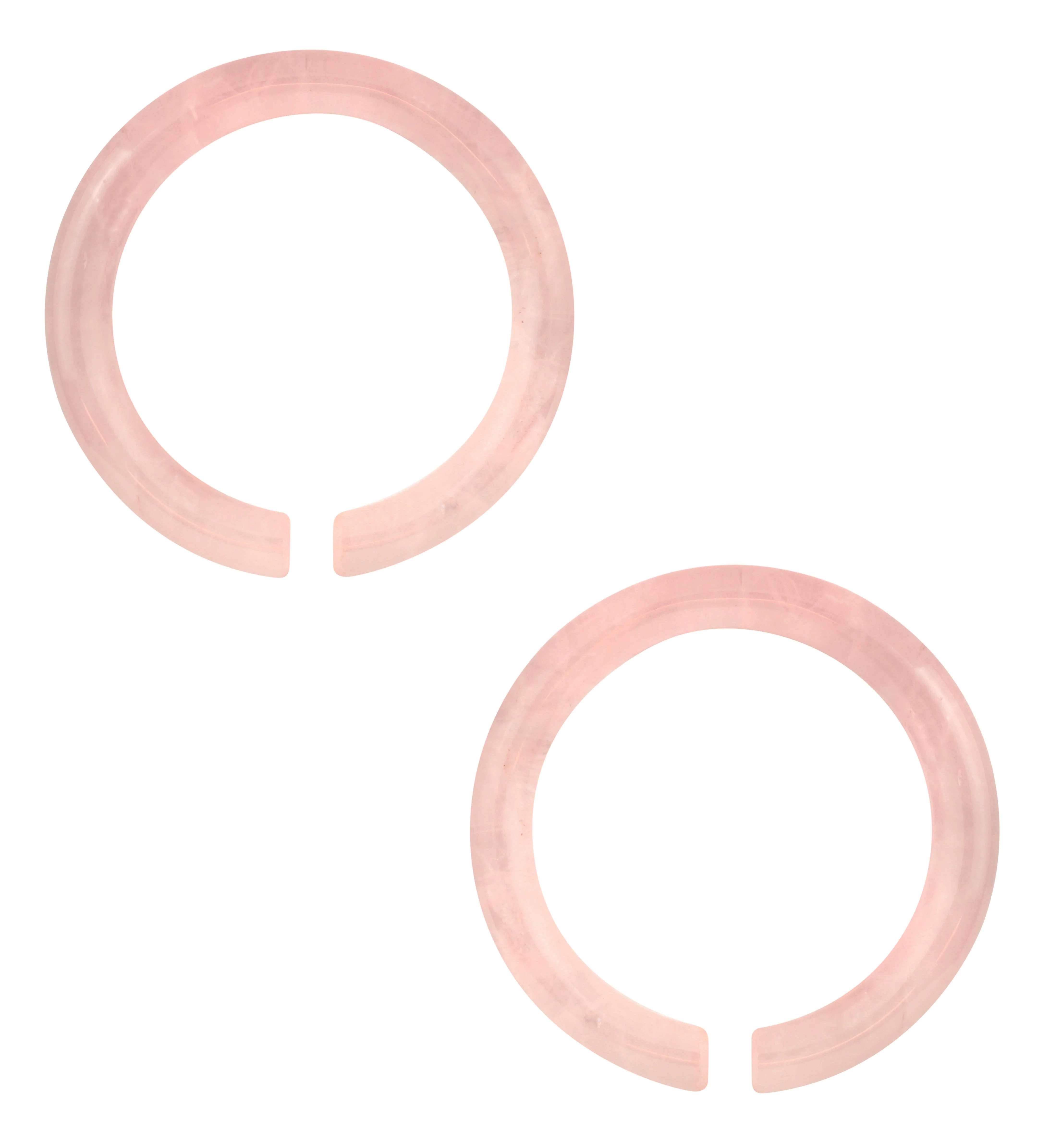 Rose Quartz Stone Hoop Plugs - Mrs Treak