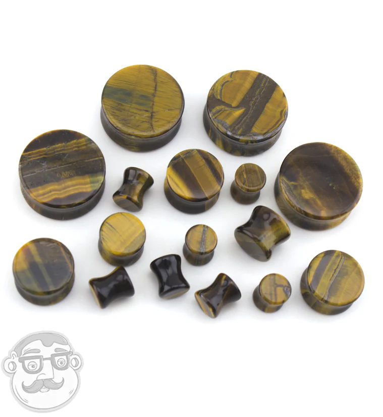 Tiger Eye Double Flare Plugs - Mrs Treak
