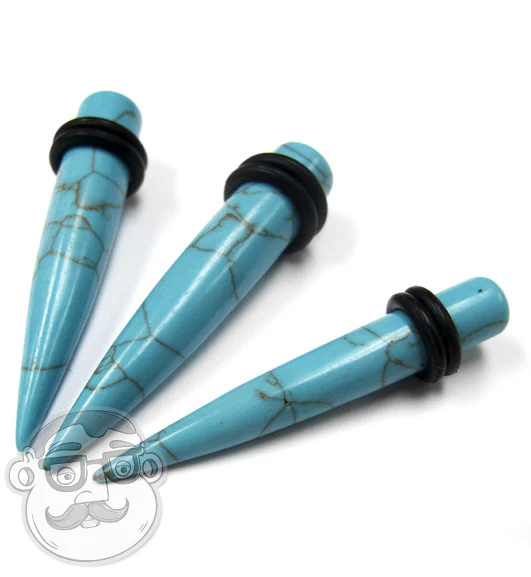 Howlite Turquoise Stone Taper - Mrs Treak
