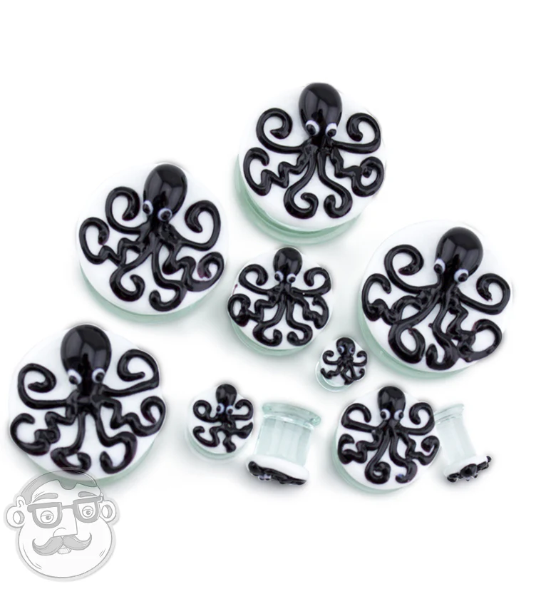 Black Octopus Glass Plugs - Mrs Treak