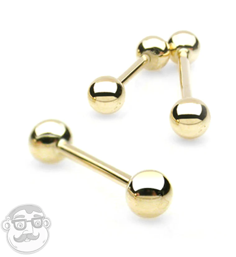 14kt Solid Gold Barbell - Mrs Treak