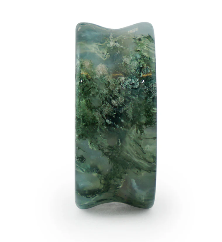 Moss Agate Stone Plugs - Mrs Treak