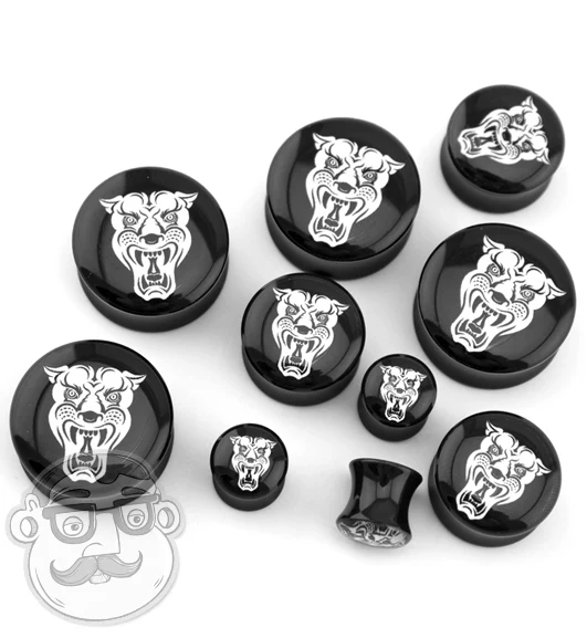Black Traditional Panther Plugs - Mrs Treak