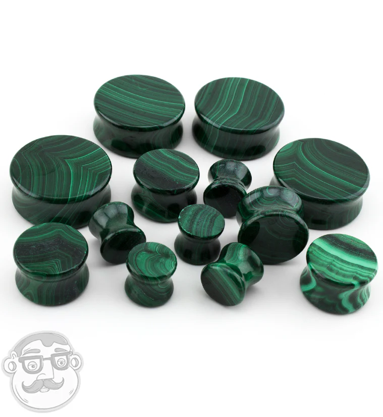 Malachite Stone Plugs - Mrs Treak