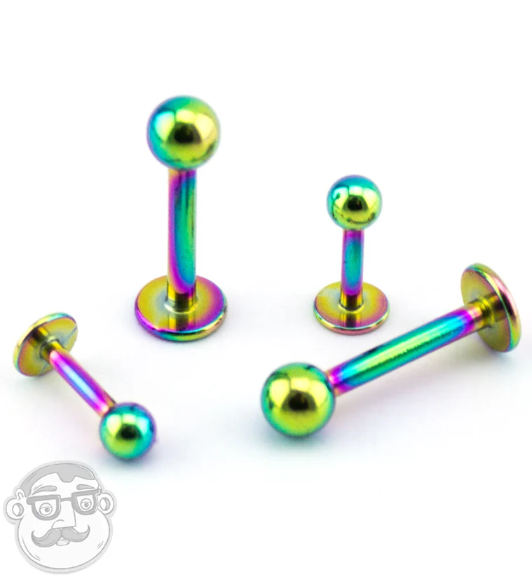 Rainbow PVD Labret Post - Mrs Treak