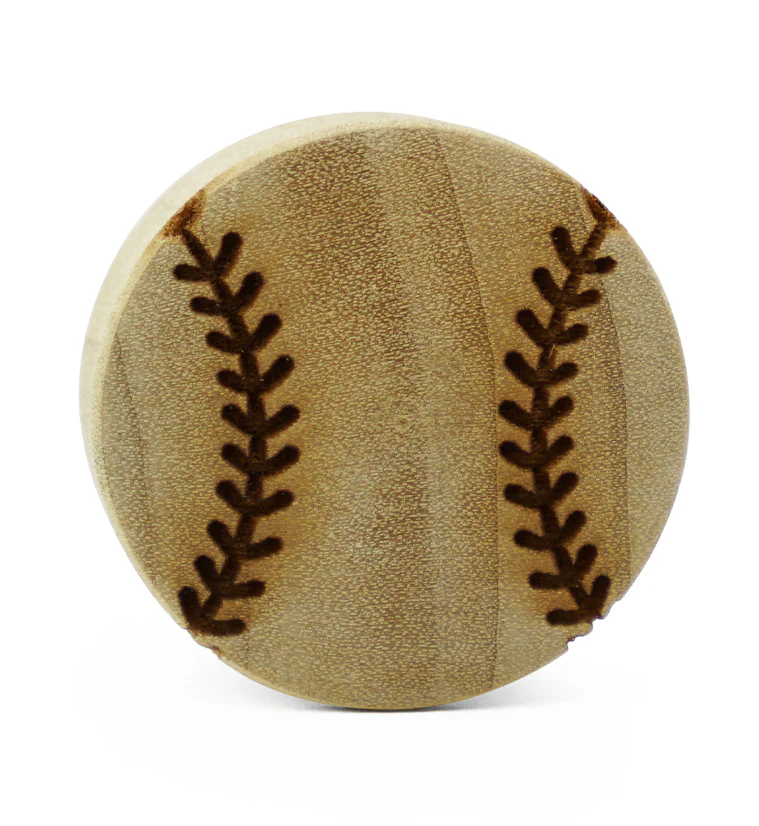 Baseball Engraved Wood Plugs - Mrs Treak