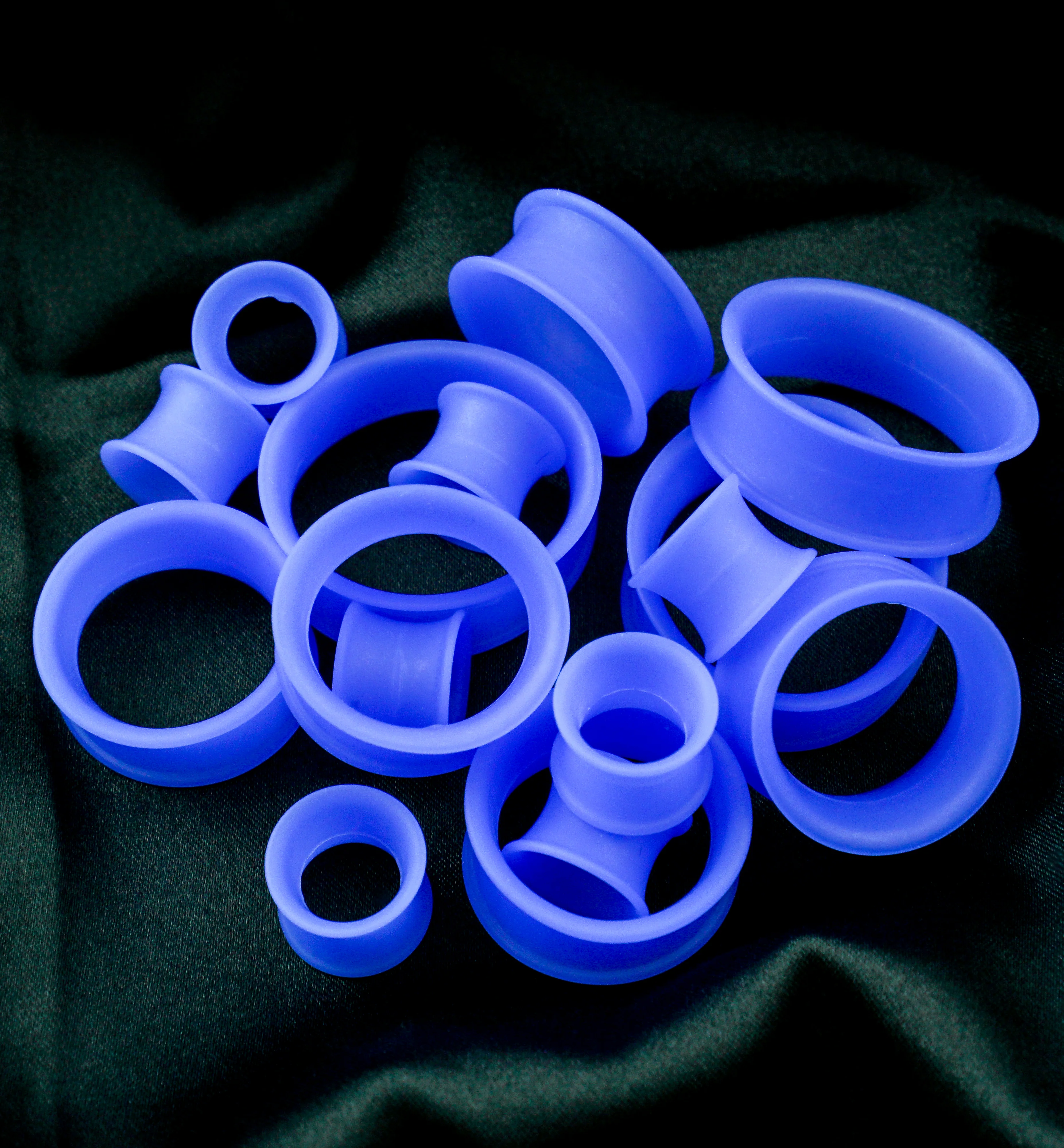 Blue Silicone Ear Skins Tunnels - Mrs Treak